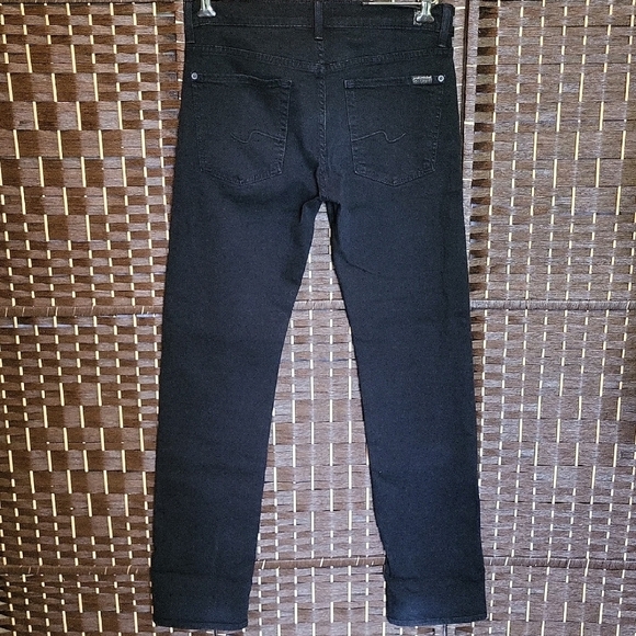 7 For All Mankind Black Straight Leg Jeans - Picture 3 of 5